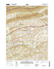 Fredericksburg Pennsylvania Current topographic map, 1:24000 scale, 7.5 X 7.5 Minute, Year 2016