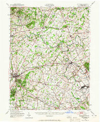 Gettysburg Pennsylvania Historical topographic map, 1:62500 scale, 15 X 15 Minute, Year 1951