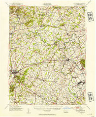 Gettysburg Pennsylvania Historical topographic map, 1:62500 scale, 15 X 15 Minute, Year 1951