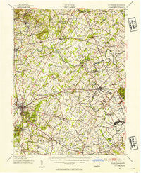 Gettysburg Pennsylvania Historical topographic map, 1:62500 scale, 15 X 15 Minute, Year 1951