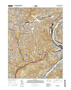 Glassport Pennsylvania Current topographic map, 1:24000 scale, 7.5 X 7.5 Minute, Year 2016