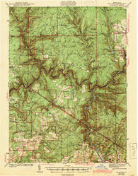 Hallton Pennsylvania Historical topographic map, 1:62500 scale, 15 X 15 Minute, Year 1943
