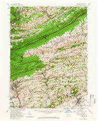 Hamburg Pennsylvania Historical topographic map, 1:62500 scale, 15 X 15 Minute, Year 1956