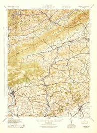 Hamburg Pennsylvania Historical topographic map, 1:62500 scale, 15 X 15 Minute, Year 1944