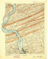 Harrisburg Pennsylvania Historical topographic map, 1:62500 scale, 15 X 15 Minute, Year 1892
