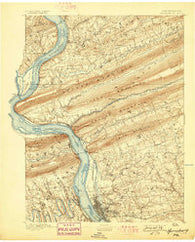Harrisburg Pennsylvania Historical topographic map, 1:62500 scale, 15 X 15 Minute, Year 1892