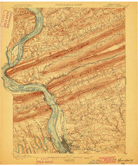 Harrisburg Pennsylvania Historical topographic map, 1:62500 scale, 15 X 15 Minute, Year 1899