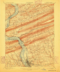 Harrisburg Pennsylvania Historical topographic map, 1:62500 scale, 15 X 15 Minute, Year 1899