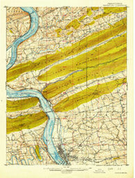 Harrisburg Pennsylvania Historical topographic map, 1:62500 scale, 15 X 15 Minute, Year 1924