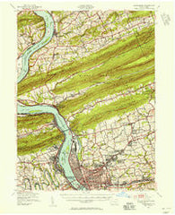 Harrisburg Pennsylvania Historical topographic map, 1:62500 scale, 15 X 15 Minute, Year 1943