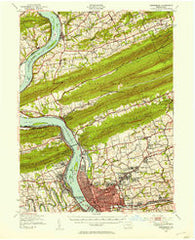 Harrisburg Pennsylvania Historical topographic map, 1:62500 scale, 15 X 15 Minute, Year 1943