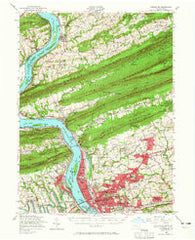 Harrisburg Pennsylvania Historical topographic map, 1:62500 scale, 15 X 15 Minute, Year 1956