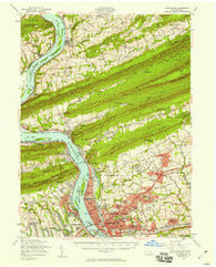 Harrisburg Pennsylvania Historical topographic map, 1:62500 scale, 15 X 15 Minute, Year 1956