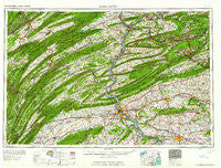 Harrisburg Pennsylvania Historical topographic map, 1:250000 scale, 1 X 2 Degree, Year 1961