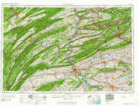 Harrisburg Pennsylvania Historical topographic map, 1:250000 scale, 1 X 2 Degree, Year 1964