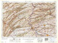 Harrisburg Pennsylvania Historical topographic map, 1:250000 scale, 1 X 2 Degree, Year 1961
