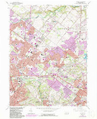 Hatboro Pennsylvania Historical topographic map, 1:24000 scale, 7.5 X 7.5 Minute, Year 1966