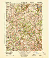 Hilliards Pennsylvania Historical topographic map, 1:62500 scale, 15 X 15 Minute, Year 1944