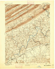 Hummelstown Pennsylvania Historical topographic map, 1:62500 scale, 15 X 15 Minute, Year 1892