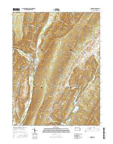 Hyndman Pennsylvania Current topographic map, 1:24000 scale, 7.5 X 7.5 Minute, Year 2016
