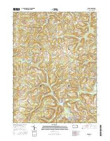 Irvona Pennsylvania Current topographic map, 1:24000 scale, 7.5 X 7.5 Minute, Year 2016