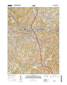 Irwin Pennsylvania Current topographic map, 1:24000 scale, 7.5 X 7.5 Minute, Year 2016