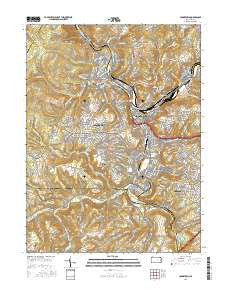 Johnstown Pennsylvania Current topographic map, 1:24000 scale, 7.5 X 7.5 Minute, Year 2016