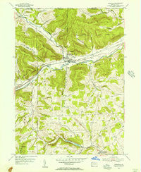 Knoxville Pennsylvania Historical topographic map, 1:24000 scale, 7.5 X 7.5 Minute, Year 1954