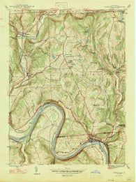 Laceyville Pennsylvania Historical topographic map, 1:24000 scale, 7.5 X 7.5 Minute, Year 1947