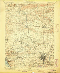 Lancaster Pennsylvania Historical topographic map, 1:62500 scale, 15 X 15 Minute, Year 1904
