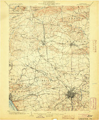 Lancaster Pennsylvania Historical topographic map, 1:62500 scale, 15 X 15 Minute, Year 1904