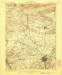 Lancaster Pennsylvania Historical topographic map, 1:62500 scale, 15 X 15 Minute, Year 1904