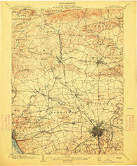 Lancaster Pennsylvania Historical topographic map, 1:62500 scale, 15 X 15 Minute, Year 1904