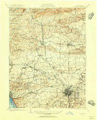 Lancaster Pennsylvania Historical topographic map, 1:62500 scale, 15 X 15 Minute, Year 1902