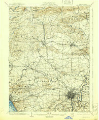 Lancaster Pennsylvania Historical topographic map, 1:62500 scale, 15 X 15 Minute, Year 1904