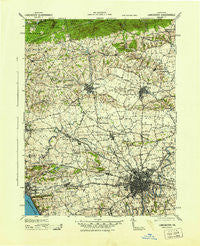 Lancaster Pennsylvania Historical topographic map, 1:62500 scale, 15 X 15 Minute, Year 1943