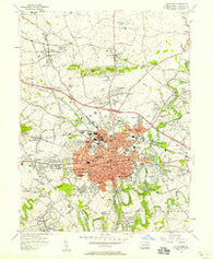 Lancaster Pennsylvania Historical topographic map, 1:24000 scale, 7.5 X 7.5 Minute, Year 1956