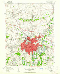 Lancaster Pennsylvania Historical topographic map, 1:24000 scale, 7.5 X 7.5 Minute, Year 1956