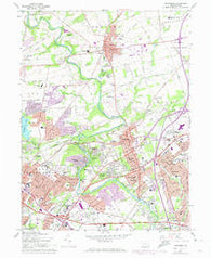 Langhorne Pennsylvania Historical topographic map, 1:24000 scale, 7.5 X 7.5 Minute, Year 1966
