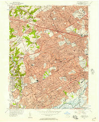Lansdowne Pennsylvania Historical topographic map, 1:24000 scale, 7.5 X 7.5 Minute, Year 1956