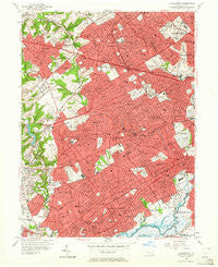 Lansdowne Pennsylvania Historical topographic map, 1:24000 scale, 7.5 X 7.5 Minute, Year 1956