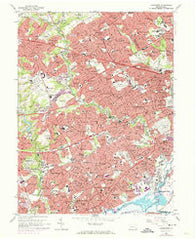 Lansdowne Pennsylvania Historical topographic map, 1:24000 scale, 7.5 X 7.5 Minute, Year 1967