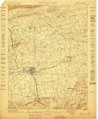 Lebanon Pennsylvania Historical topographic map, 1:62500 scale, 15 X 15 Minute, Year 1899