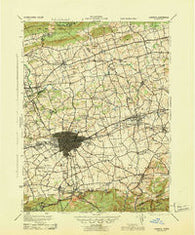 Lebanon Pennsylvania Historical topographic map, 1:62500 scale, 15 X 15 Minute, Year 1943