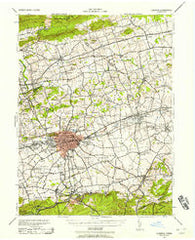 Lebanon Pennsylvania Historical topographic map, 1:62500 scale, 15 X 15 Minute, Year 1943