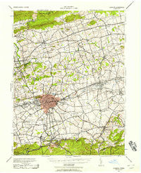 Lebanon Pennsylvania Historical topographic map, 1:62500 scale, 15 X 15 Minute, Year 1943