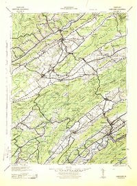 Lewistown Pennsylvania Historical topographic map, 1:125000 scale, 30 X 30 Minute, Year 1943