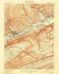 Lock Haven Pennsylvania Historical topographic map, 1:62500 scale, 15 X 15 Minute, Year 1923