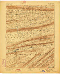 Lykens Pennsylvania Historical topographic map, 1:62500 scale, 15 X 15 Minute, Year 1892