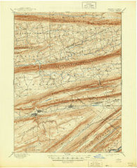 Lykens Pennsylvania Historical topographic map, 1:62500 scale, 15 X 15 Minute, Year 1893
